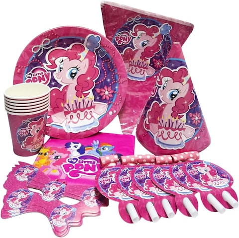 Party Time 37 Pieces My Little Pony Party Sets Disposable Party Tableware - Party Supplies