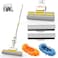 ZALCOON PVA Quadruple Rollers Telescopic Sponge Mop 27cm, with 2 Super Absorbent PVA Sponge Refills, 2 Mop Slippers &amp; 1 Mop Holder, Household Cleaning Tool for Kitchen, Tiles, Multi-Surface Hard Floor