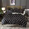 Generic Vizier - Comfortable King Size (220X240cm) 6 Pieces Bedding Duvet Cover Set - Geometric Black