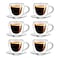 LIYING Double Wall Glass Teacup and Saucer Set -6 Pack &ndash; 120 ML Capacity &ndash;  Clear Classic Design for Both Tea and Coffee&ndash; Premium, Healthful Borosilicate Glass &ndash; Durable and Heat Resistant for Dishwas