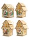 Wooden Christmas Ornaments with Lights - Festive Indoor Holiday Decorations (4 Pc Set))
