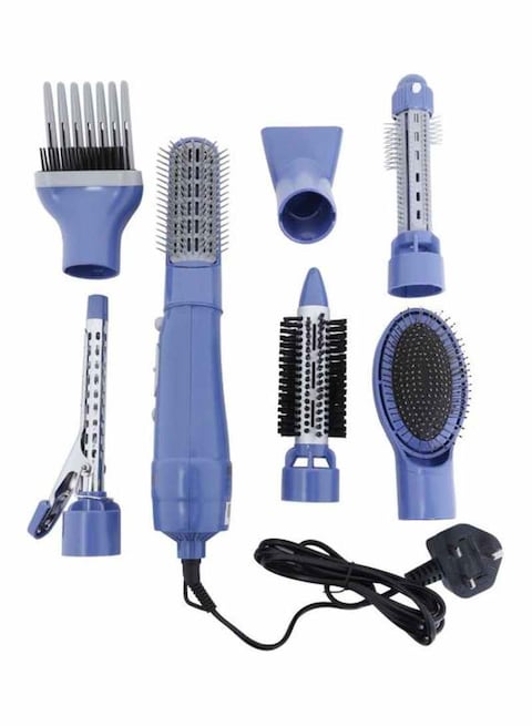 Geepas 8-In-1 Hair Styler Set Blue/White/Black