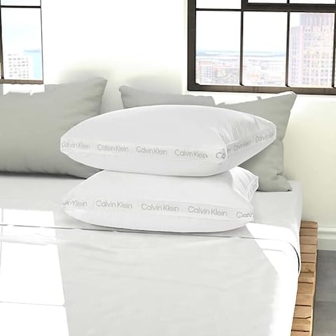 Calvin Klein Premium Luxury Queen Size Pillows 100 Cotton 2 Pack White Color