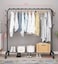 Neza Garment Cloth Rack Stand Clothing Rod Hatstand Single Rail With Side Hook Bottom Storage 110cm Long For Shoes Clothes Jacket Umbrella Hats Scarf Handbags