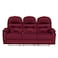 In House Velvet Triple Cinematic Recliner Chair With Cups Holder - Burgundy - NZ80
