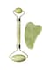 Generic - Anti-Wrinkle Jade Roller With Gua Sha Board Green/Silver