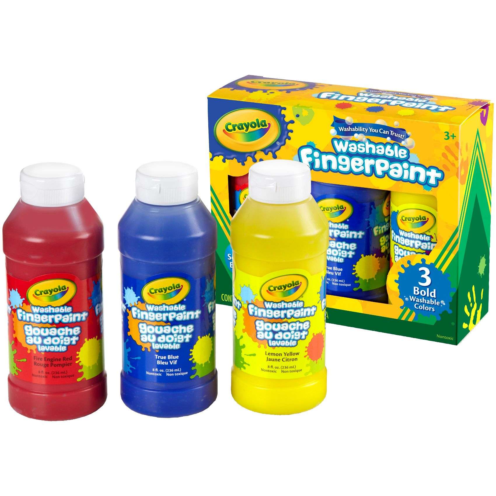 Buy Crayola Washable Fingerpaint Colours Bold 236ml 3 PCS Online ...