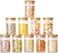 1CHASE&reg; Borosilicate Glass Spice Jar With Airtight Natural Bamboo Lids and ChalkBoard Labels,Stackable Canister Storage Jar for Kitchen Tea Coffee Herbs and other Dry Fruits, 10 Pcs set 290 ML,(10 Oz)