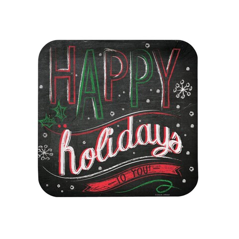 Creative Converting Chalk Messages Happy Holiday Dinner Plates 8-Pack- 9-Inch Length