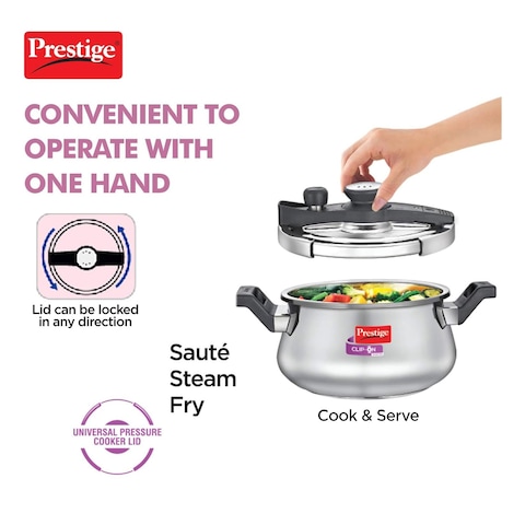 Prestige Svachh Clip-on Stainless Steel Pressure Handi 5L