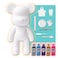 DIY CREATE YOUR OWN UNIQUE ACRYLIC FLUID POURING PAINT MONEY SAVING BEAR (13 inch - 33 cm) COMPLETE SET, Colors: Silver, Light-Blue, Dark-Purple, Gold, Fluorescent-Pink, Fun Creative Gift