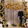 Party Propz 63Pcs Golden, Silver and Black Balloon Birthday Decorations Items Combo for Kids,Adult Birthday