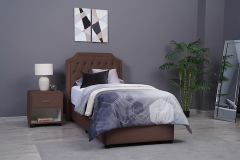 PAN Home Home Furnishings Andromeda Headboard Velvet Brown L-120: H-125cm 120x125 Brown