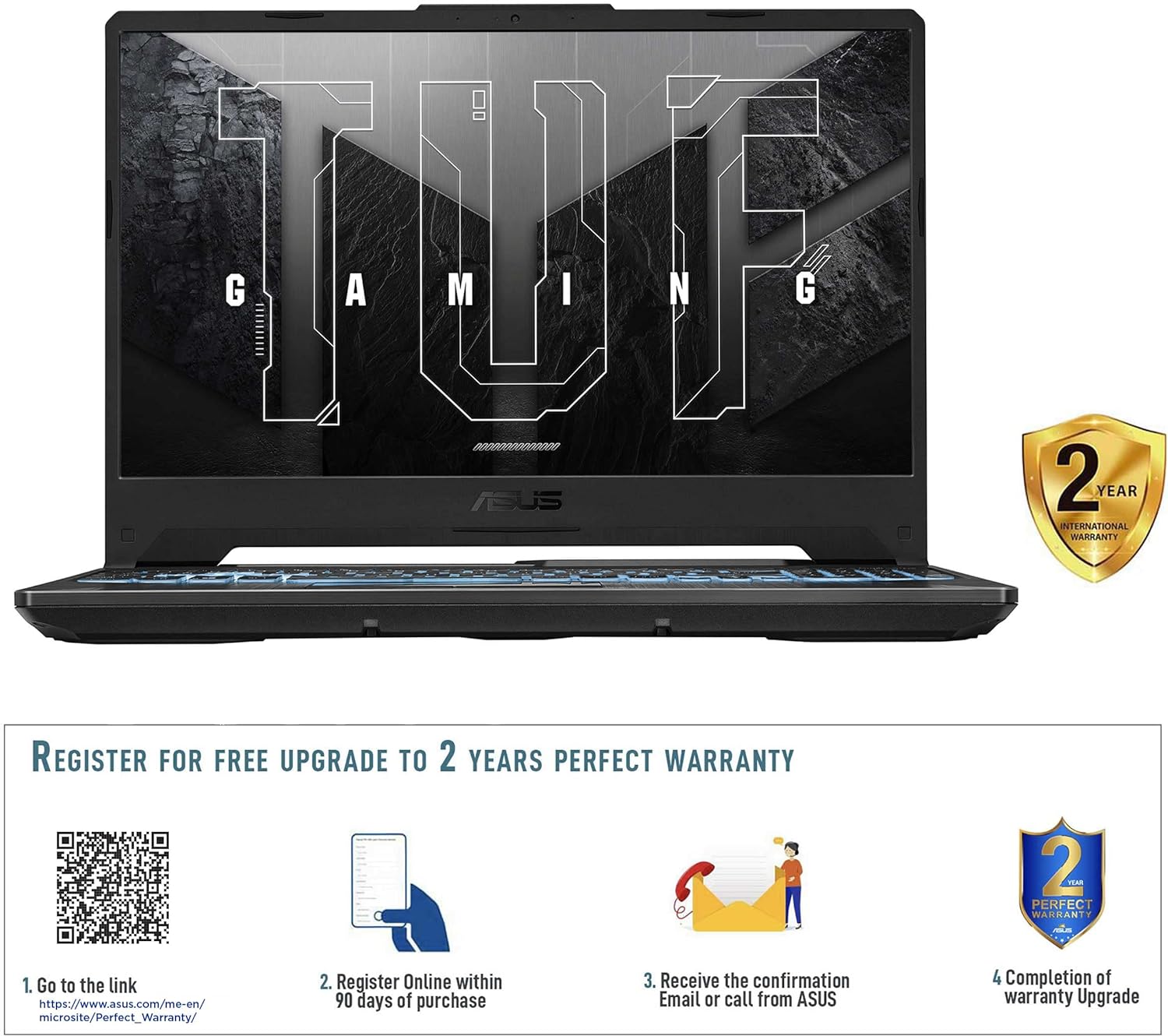 Asus TUF Gaming F15 FX506HC-HN111W Intel Core I5-11400H 8GB 512GB PCIE G3 SSD, NV RTX3050, Win11 Home, 15.6 Inch FHD 1920X1080 16:9 144Hz, Black, RGB-Backlit-Eng-Arb-KB.