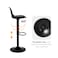 Sulsha Furniture Modern Height Adjustable Chair, Bar Chair, Bar Stool Set Leather Padded Stool Black/Silver1