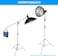COOPIC L380 Stainless Silver Photo Studio Two way Light Stand Max Height 385cm and 119-216cm Adjustable Boom Arm Includes Blue Sandbag for Supporting Umbrella Softbox Flash for Portrait Video Light