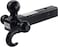 Toptow 64181 Trailer Receiver Hitch Tri Ball Mount With Hook Black Balls Fits For 2 Inch