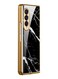 MARGOUN for Samsung Galaxy Z Fold 3 5G Case Luxury Plating Cover with Screen Protector Glass Hybrid Full Body Protection