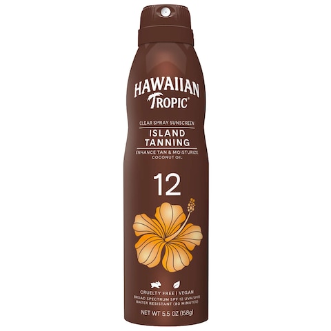 Hawaiian Tropic Tanning Dry Sunscreen Spray SPF12 Clear 158g