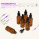 Anself-6pcs 30ml Tawny Essential Oil Bottles Glass Dropper Bottle Jars Round Head Essential Oil Jars With Pipette