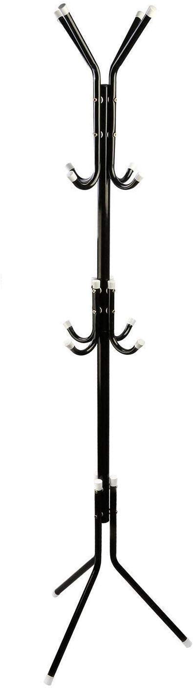 Generic Metal Coat Rack/Hanger, Free Standing, Coat/Hat Hanger For Handbags, Hat, Umbrella, Clothes - Tree Coat Hanger Holder Stand (Black)