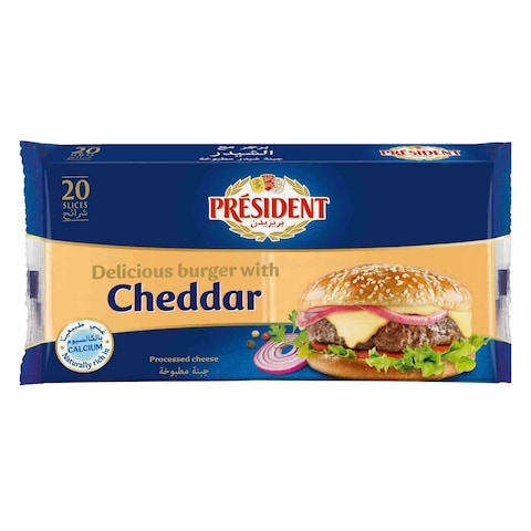 President Burger Cheddar Cheese Slices 400g
