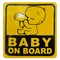 Equation Stickerland Baby In Car Self-Adhesive Sticker Yellow