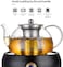 Lushh Glass Teapot with Removable Stainless Steel Infuser, Tea Kettle Stovetop Safe, Blooming &amp; Loose Leaf Teapots 1000ml