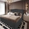 In House Shumt Linen Bed Frame - King - 200x200cm - Dark Gray