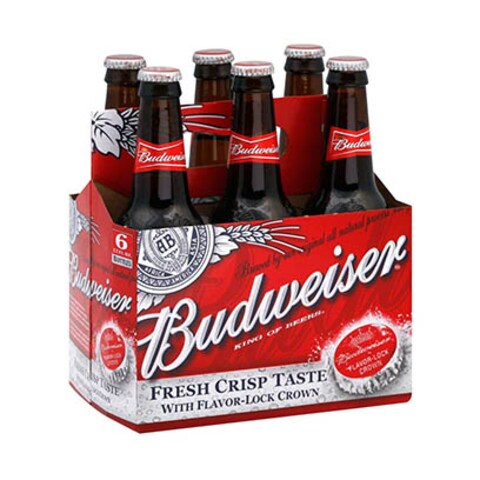 Budweiser Beer Bottle 35.5CL X6