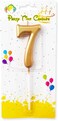 Party Time Gold Number 7 Birthday Candle Kids Adult Birthday Cake Decoration - Number Candle For Anniversary, Valentines Birthday Candle Cake Topper