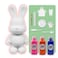 DIY MONEY SAVING BUNNY (9 inch - 23 cm) ACRYLIC FLOW POURING PAINT SET RABBIT Colors, Fluorescent-Pink, Orange, Dark-Blue. Arts and Crafts, Customize Handmade Creative Birthday Gift.