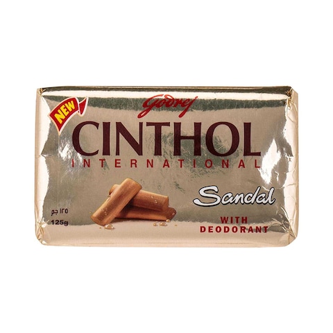 Godrej Cinthol Sandal With Deodorant International Soap Bar Brown 125g