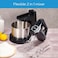 Midea Stand Mixer Hand Mixer, Electric Whisk, 400W, 2L Stainless Steel Rotary Bowl, 5 Speeds + Turbo Button, Twin Stainless Steel Kneader &amp; Beater For Mixing, Whipping, Whisking, Kneading, HM0293A