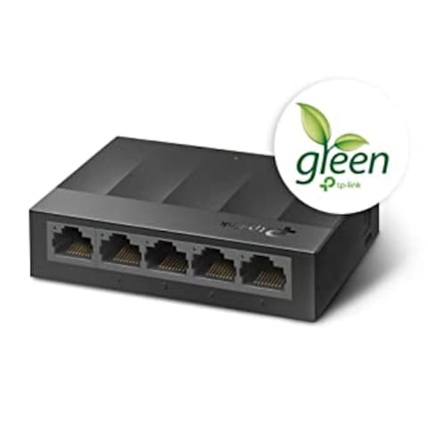 TP-Link Ls1005G 5-Port Desktop/Wallmount Gigabit Ethernet Switch/Hub, Network Splitter, Plug And Play, Plastic Case
