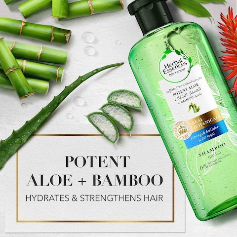 Herbal Essences Hair Strengthening Sulfate Free Potent Aloe Vera with Bamboo Natural Shampoo For Dry Hair, 400ml&nbsp;