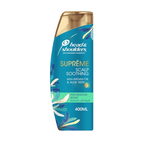 Head &amp; Shoulders Supreme Anti-Dandruff Shampoo With Argan Oil And Aloe Vera For Sensitive Scalp Soothing - 400 ml