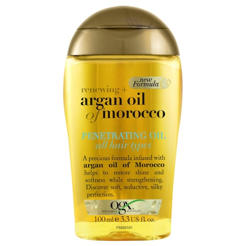 Buy OGX Hair Oil Renewing+ Argan Oil Of Morocco Penetrating Oil All Hair Types New Formula 100ml in UAE