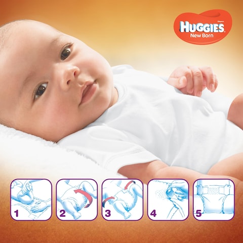 Huggies Extra Care Diapers Newborn Size 1 Up to 5kg Jumbo Pack 64 Diapers