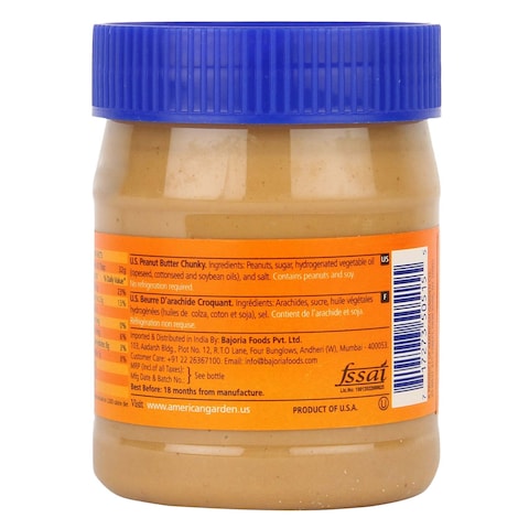 American Garden Peanut Butter Chunky 340 Gram