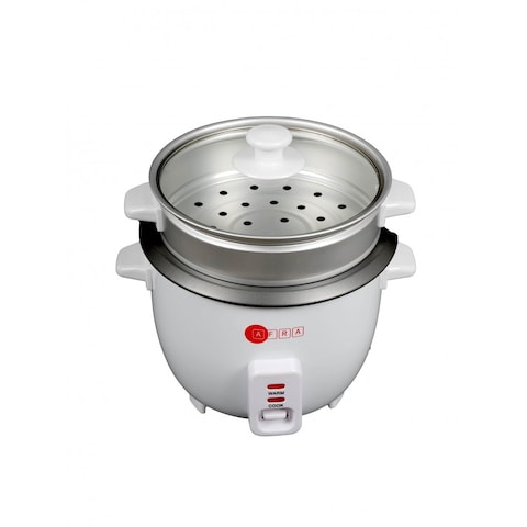 AFRA Japan Rice Cooker, 1.0 L Capacity, Non-Stick Inner Pot, Glass Lid, Aluminium Heating Plate, Keep-Warm Function, G-Mark, ESMA, RoHS, And CB Certified, 2 Years Warranty