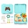 Eazy Kids 6 Compartment Bento Lunch Box w/ Sandwich Cutter Set-Playstation Green