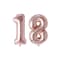 Party Time 16inch Rose Gold Gold Number 18 Foil Balloon Party Decoration For Wedding Anniversary &amp; 18th Birthday Debut Party Celebration - Party Supplies