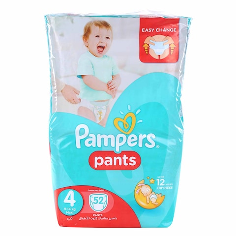 Pampers Baby Pants Diapers Jumbo Pack Maxi Size 4 52 Count 9-14 KG