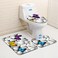 Toilet floor mat 3-piece bathroom carpet door mat 3-piece bathroom floor mat