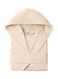 Soft Comfort Hooded Cotton Bathrobe With 2 Pockets, Beige Free Size