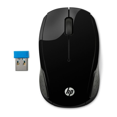 HP 200 Optical Wireless Mouse - 1000 DPI - Black and Red - 2HU82AA-ABB