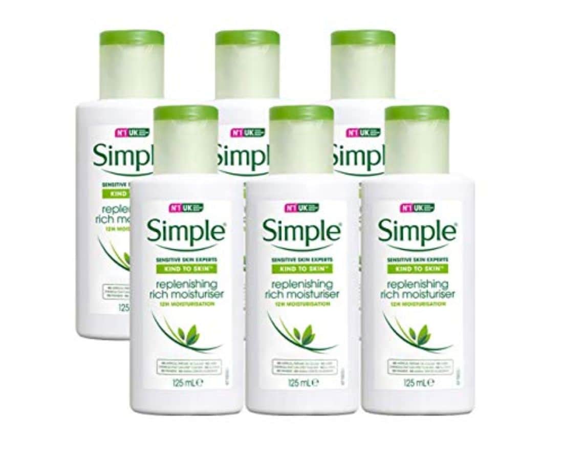 Buy Simple 6 x Kind to Skin Replenishing Rich Moisturiser 25ml Online ...