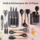Kitchen Utensil Set 19 Piece Silicone Kitchenware Heat Resistant Non stick Cooking Tool with Wooden Handles Silicone Cookware Set