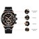 CURREN-CURREN 8355 Luxury Classic Business Quartz Men Watch 3ATM Waterproof Large Case Big Dial Luminous Wrist Watch Calendar Minute Second Chronograph 24-hours Three Sub-Dials Wristwatch with Alloy Strap